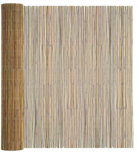 vidaXL Bambuszaun Natur 500 x 180 cm Bambus, Bambuszaun, rustikaler Sichtschutz, robuster Gartenraumteiler, leichter, umweltfreundlicher Gartenblock