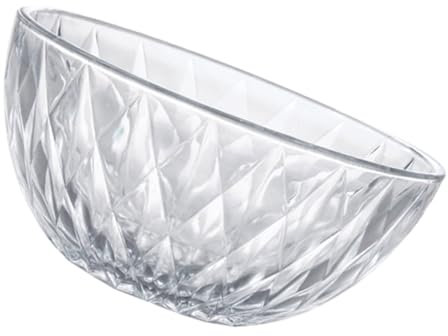 Mobestech Bol à Salade en Verre Transparent à Motif Diamant 20Cm Saladier pour Fruits et Légumes Design Élégant Cuisine Accessoire Ménager Polyvalent