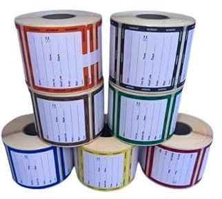 Day of the Week peelable Labels in dispensers, All 7 Days Monday to Sunday, 50.8mm x 50.8mm, 250 per roll (7 x Rolls 1750 Labels Total)