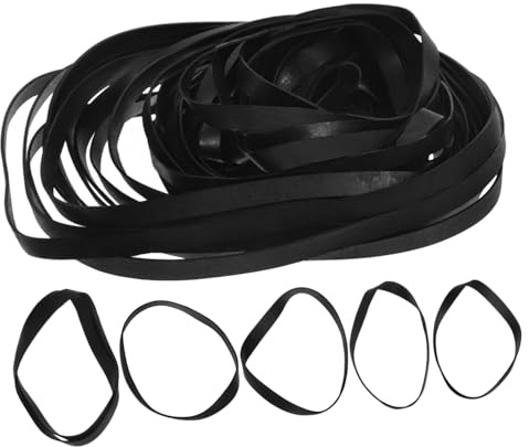 TOGEVAL 50pcs Cassette Belt Replacement Rubber Drive Belts Flat for Recorder Tape Decks Dvd Drives CD Video Devices and Secure Fit