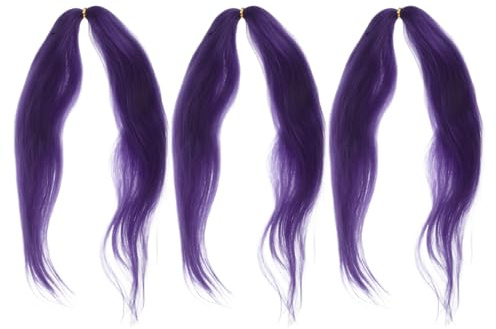 Ipetboom 3pezzi Parrucca Afro Dreadlock Extension Capelli Sintetici Pre-stirati per Trecce all Uncinetto Capelli Lunghi e Lisci per Intrecciare