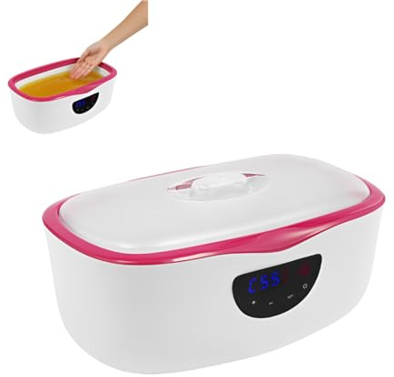 Bagno di paraffina per mani e piedi 4L, bagno elettrico di cera con spazzola, scalda paraffina, touch screen LED, intervallo di temperatura 45-75°C, piedi e pelle lenitiva, 32 × 22 × 17 cm (rosso)