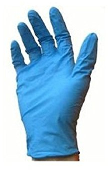 Guantes de nitrilo sin polvo, color: azul (Paquete de 100) Talla S
