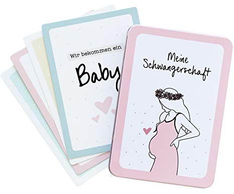 Odernichtoderdoch Meilensteinkarten | Meine Schwangerschaft | 50 Karten - in Metallbox - 14,8 x 10,5 cm