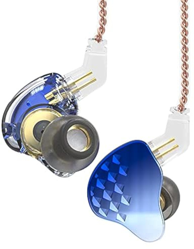 KBEAR Robin In Ear Cuffie, Cuffie HiFi 10mm 4BA + 1DD, Cuffie Professionali a Doppio Circuito Magnetiche + KBEAR 4BA Personalizzate Ad Alte Prestazioni (con Microfono, Blu)