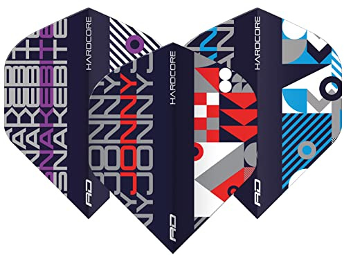RED DRAGON Hardcore Players Dart Flight Selection Packs - 3 Sets Per Pack (9 Dart Flights in total) (Players Mixed)