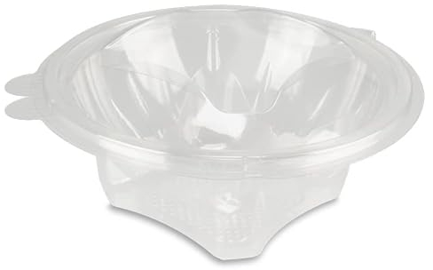 Pro DP 300 Salatboxen Salat Take away Verpackungen Salatschalen 750ml rund klar rPET Recycling stapelbar mit abreißbarem Deckel - Inkl. VerpG in D