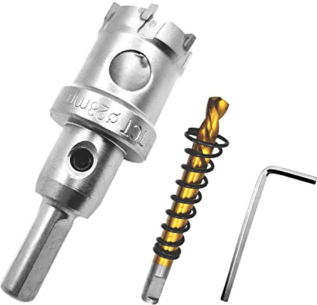 KEWAYO -Lochsägen aus Hartmetall, Cutter für Löcher aus Hartmetall, Bohrer für Zähne aus Metall TCT für Edelstahl, Stahl, Aluminium, Eisen (28 mm)