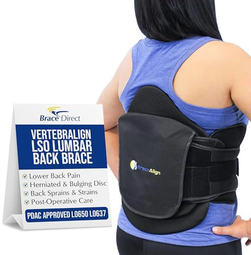 Brace Align Plus Size VertebrAlign LSO Lumbar Back Brace – Relief for Herniated Discs, Sciatica, Slipped Discs & DDD Pain L0631 L0637 L0648 L0650 (Waist 23″–66″)