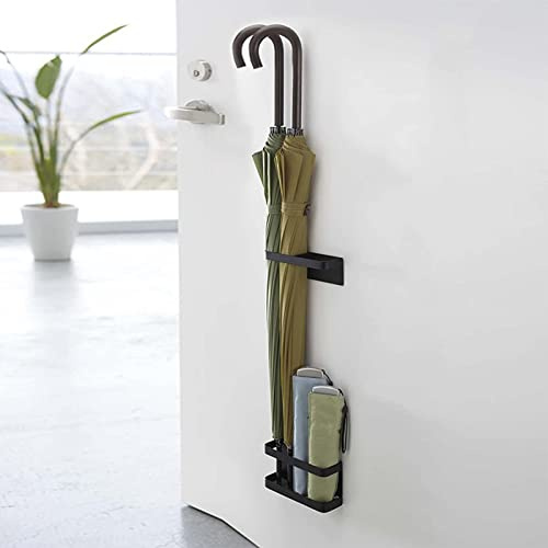 Magnetischer Schirmständer, Magnetischer Schirmständer Kein Stanzen Höhenverstellbare Wandmontierte Dekorative Karbonstahlplatte Für Hotel (Schwarz)