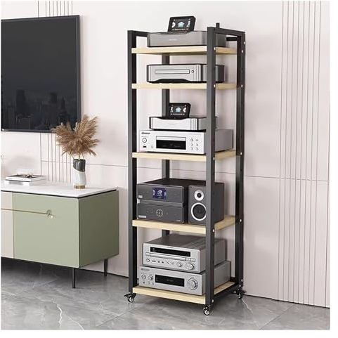 audio rack hifi regal 7 8 6 5 Etagen Stereo-Komponenten-Rack/Schrank, Hochwertiger Audio-Video-Medienständer Mit Verstellbarem Regal, Rollendes Regal Für Stereokomponenten Für Wohnzimmer/Haus/Büro ( C