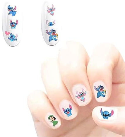 Cute Nail Art Sticker, Cute Cartoon Nail Art Decals, 3D Self-Adhesive Nail Stickers, Kawaii Designer Anime Nail Stickers for Women, Manicure Tips, Decoration (2 Sheets)