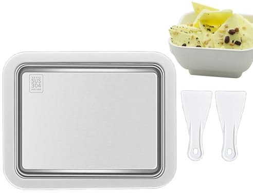 Eismaschine-Pfanne – Selbstgemachtes Gerolltes | Eisrollenpfanne,Schnelleis | Tragbare Edelstahl-Eismaschine Mit Flachem Tablett Für Kühlschrank, Lebensmittelkonservierung, Obstteller, Küche