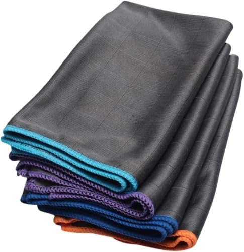 HHFDDP TopClean- Chiffon en Fibre de Carbone - Serviette Nettoyage sans Trace 40 * 50cm pour Verre, Vitre, Lunettes, Vaisselle, Cuisine, Ménage Chiffon Fibre de Carbone（4pcs）