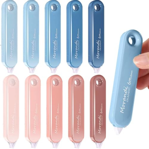 BetterJonny 10 PCS White Out Tapes, Tape Roller Instant Correction Tape Mini Whiteout Set Cute Correction Rollers Aesthetic Stationery for Students Office Workers Home School Stationery Supplies
