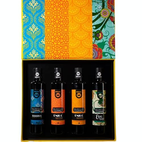 Aceite de Oliva Virgen Extra - Pack Texturas Reserva - Multiples Premios Avalan su Exelencia - Ideal para Regalo, Disfruta del Buen Aceite - 4 Aceites 2000ml