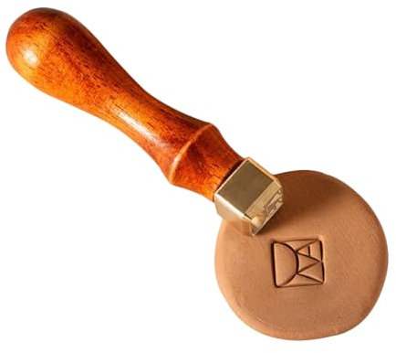 KYUERWK Benutzerdefinierter Keramik-Stempel mit Namen, Ton-Stempel, Keramik-Stempel, individueller Ton-Stempel, Messing-Stempel mit Ihrem Logo, Geschenke aus Ton Bastelstempel