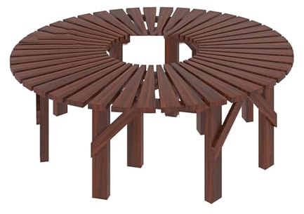 Trädbänk Runtom, Dekorativ Böjd Bänk, Trähalvcirkel/rund Trädgårdsbänk, Formen Kan Förlängas Oändligt, Kapacitet 400 Kg(Circle)