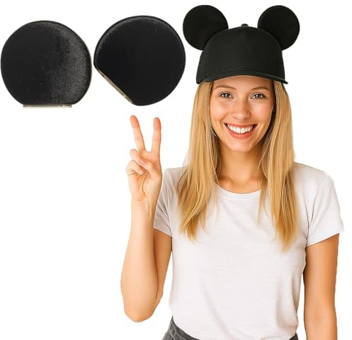 Magnetic Mouse Ears Attach To ANY Hat Mouse Black Ears For Men Women Boys And Girls, Mouse Ears Magnetic Ears For Caps