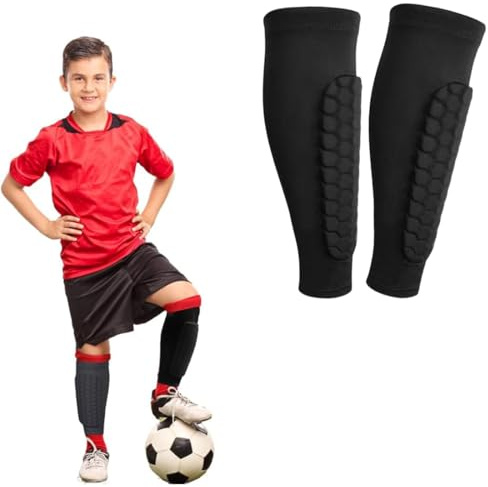 EJRUP Protege Tibia Foot Enfant, Manchon de Protection des Mollets Protège Tibias Anti Chocs Professionnels,1 Paire de Protege Tibia Enfant, pour Hommes, Femmes et JeunesSport(M)