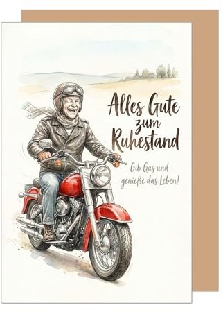 Edition Seidel Premium Glückwunschkarte zum Ruhestand mit Umschlag. Ruhestandskarte Karte Grußkarte Spruch Sprüche Pension Rente Freiheit genießen Gas geben cool Humor Kollege Mann (R167 SW026)