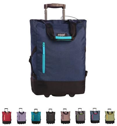 Punta® Einkaufstrolley 33L Dunkelblau | Einkaufstrolley modern mit Skater-Rollen – leise & leichtgängig | modernes Design | ideal für Einkäufe, Reisen & Sport | Wheel Shopping Roller für unterwegs