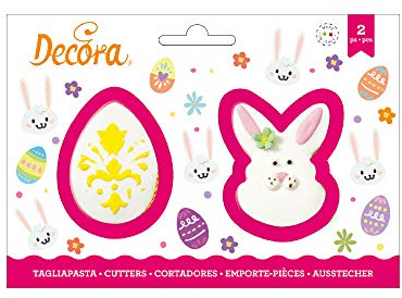 Decora COD. 0255074 Set 2 EMPORTE-PIÈCES en Plastique Oeuf ET Visage Lapin 9XH2,2CM