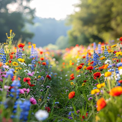 Blumenwiese mit Keimgarantie als Wildkräuter Mischung fünfjährige Bienenweide, insektenfreundlicher Garten mehrjährige winterharte Blühwiese für Bienen & Hummeln (250qm)