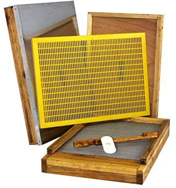 Hoover Hives 8 Frame Langstroth Beehive Parts Kit Dipped in 100% Beeswax Includes Telescoping Top Cover, Oval Bee Escape, Inner Cover, Screened Bottom Board, Entrance Reducer & Queen Excluder