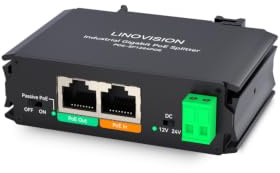 LINOVISION Industrieller Gigabit 30W PoE Splitter mit DC12V-Ausgang und 12V Passiv-PoE-Ausgang, geeignet für Kameras und IoT Systeme