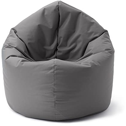 Lumaland Sittsäck 2-i-1 sittsäck med 300 l fyllning, 120 x 80 x 75 cm, vattentät och hållbar sittsäck grå