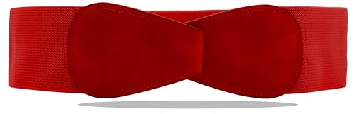 Van Der Rich - Obi stretchbälte med 7 cm bredd - dam, Röd, one size