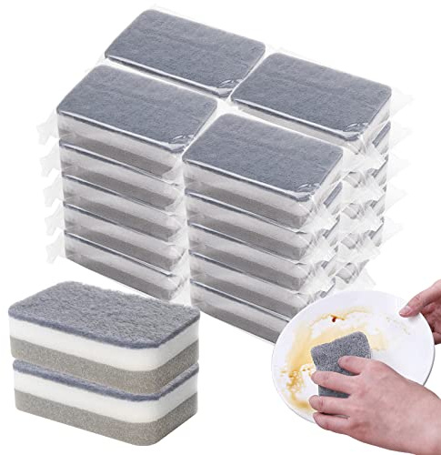 Einzeln verpackte Schwämme für die Küche, Geschirrspülschwamm, Großpackung | Kratzfestes Geschirrtuch, geruchsfreie Schwammtücher für Haushaltsreinigung, Geschirr, Reisewohnungen