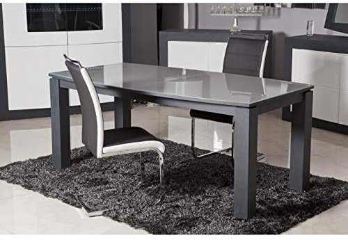 KEVO Juego de 4 sillas de comedor o cocina con asiento acolchado y base cromada, silla Cantilever juego de 4 sillas, probado por SGS(4 rejillas (negro + blanco), 4 piezas)