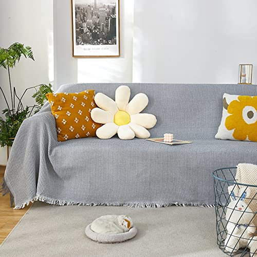 Homxi Couch Überzug 1 Sitzer,Sofabezug Einfarbig Bezug Sofa Polyester Sofa Handtuch Grau Sofahusse Universal 90x210CM