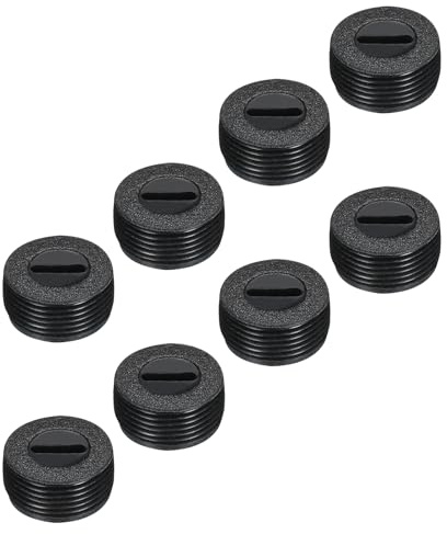 QUARKZMAN Capuchon de Porte-Balais en Plastique pour Moteur Électrique, Filetage Noir, Diamètre Extérieur de 16 mm/0,63 pouce, Hauteur de 8 mm/0,31 pouce, Lot de 8