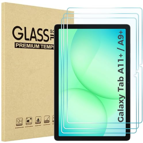 ProCase 3 Pack Screen Protector for Galaxy Tab A11 Plus 2025 / Tab A9 Plus 11 Inch 2023, HD Tempered Glass 9H Film Guard for Tab A11+ / A9+ 5G 11