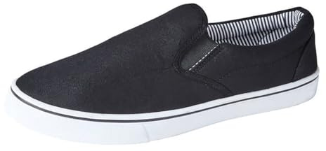 Mens Slip On Sneakers Canvas Espadrilles Deck Plimsolls Trainers Pumps Shoe Black UK Size 9