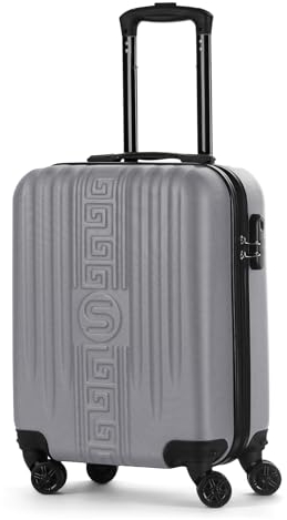 HOMELUX Handgepäck Koffer Silber Trolley Hartschalen Rollkoffer Reisekoffer Abnehmbar 4 Rollen,S