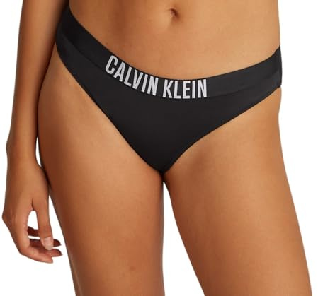 Calvin Klein Women’s Bikini Bottoms with Logo Waistband, Black (Pvh Black), M