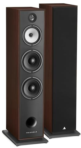 Triangle - Enceinte Colonne Hi-FI BOREA BR10 - Puissance Admissible 200W - Rendement 92 DB/W/m – Haut-parleurs 21 cm – Polyvalente Musique et Home-Cinéma - 245 x 1110 x 380 mm - Noyer (Paire)