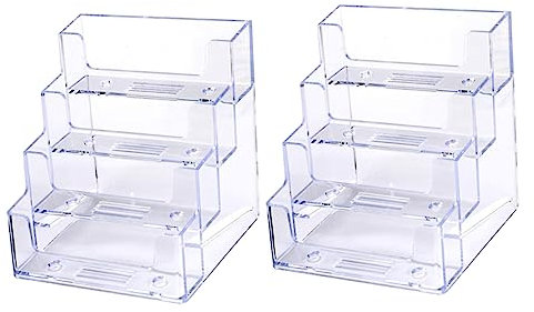 Tofficu Visitenkarten-displayhalter 2-tlg. Karten-aufbewahrungshülle Desktop-namenskarten-organizer Kartenhalter Modernes Design Für Das Büro
