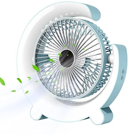 Renopfect Ventilador de escritorio USB RGB,Ventilador de mesa portátil - Ventilador de escritorio giratorio de 360 ​​grados,Ventilador de mesa accionado por USB giratorio de 360 ​​grados con portátil