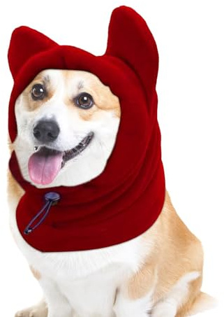 Wintermütze für Hunde – Fleece-Hunde-Kapuze, Halswärmer, Hunde-Schneemütze, verdickte, gemütliche Polarfleece-Hundekapuze mit bequemem Outdoor-Abenteuer, waschbar, kaltes Wetter, Kopfwickel für kleine