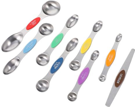 SHOWERORO 8piezas Cucharas Medidoras Inoxidable Magnéticas Para Precisión Cocina y Repostería