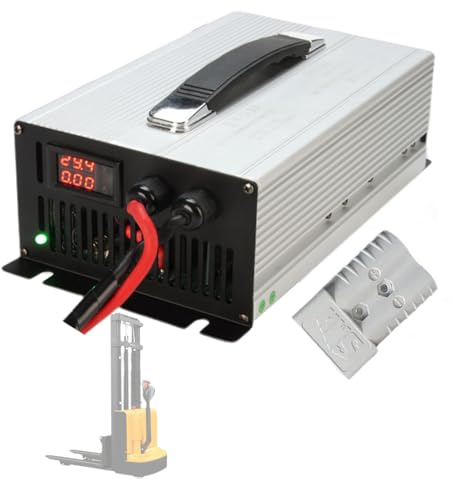 WLEJSL Chargeur Batterie Chariot Élévateur 24 V 50 A, 48 V 30 A, 60 V 25 A, 12 V 50 A avec Prise Anderson 350 A Chargeurs Batterie Plomb Acide Haute Puissance Transpalette Électrique,24V 50A