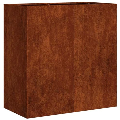 vidaXL Planteringskärl rostig 80x40x80 cm väderbeständigt stål, växtkruka, växtstativ, upphöjd bädd, planteringsställ, växtbricka, trädgårdsplanterare