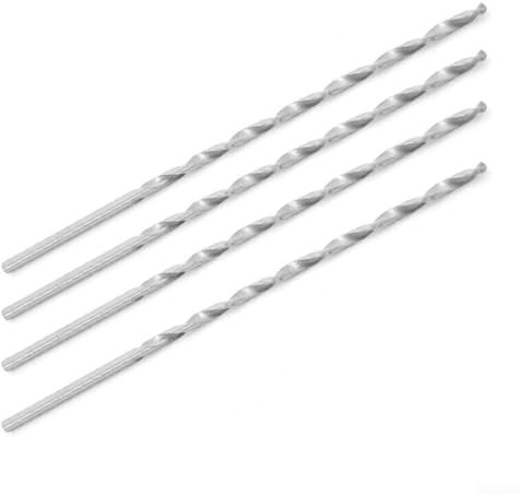 AugustknowU Extra lange HSS-Bohrer-Bits, 200 mm, Metallbohrer-Set, 4 Stück, Hochgeschwindigkeitsstahl, gerader Schaft für Stanzstahl, Federstahl, Aluminium, Kupfer, Holz, Edelstahl, 2/3/4/5/6/7 mm (6