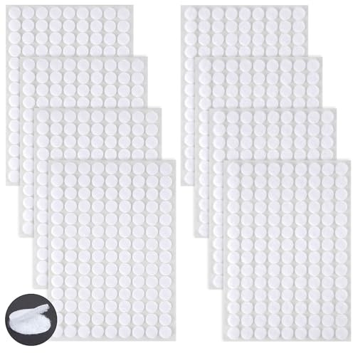 Ainiv Klettpunkte Selbstklebend 10mm 504 Paar Klettverschluss Selbstklebend | Weiß Klett Klebe Punkte, Rund Doppelseitig Klebende Klettverschluss für Handwerk auf Papier, Kunststoff, Glas, Leder