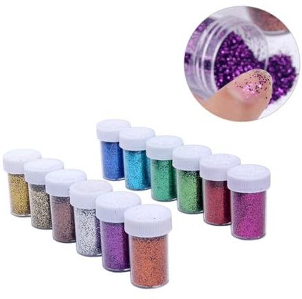 YOSADIER 12 Glimmerpulver bastelglitzerpulver bastel glitzerpulver Kunsthandwerk Glitzerpulver Bastelmaterial Glitzerpulver Basteln mit Glitzerpulver Nagelpigment Nailart-Glitzer